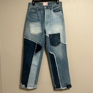 Revice Deconstructed Patchwork Denim Straight-leg High-rise Jeans‎ Women's 27